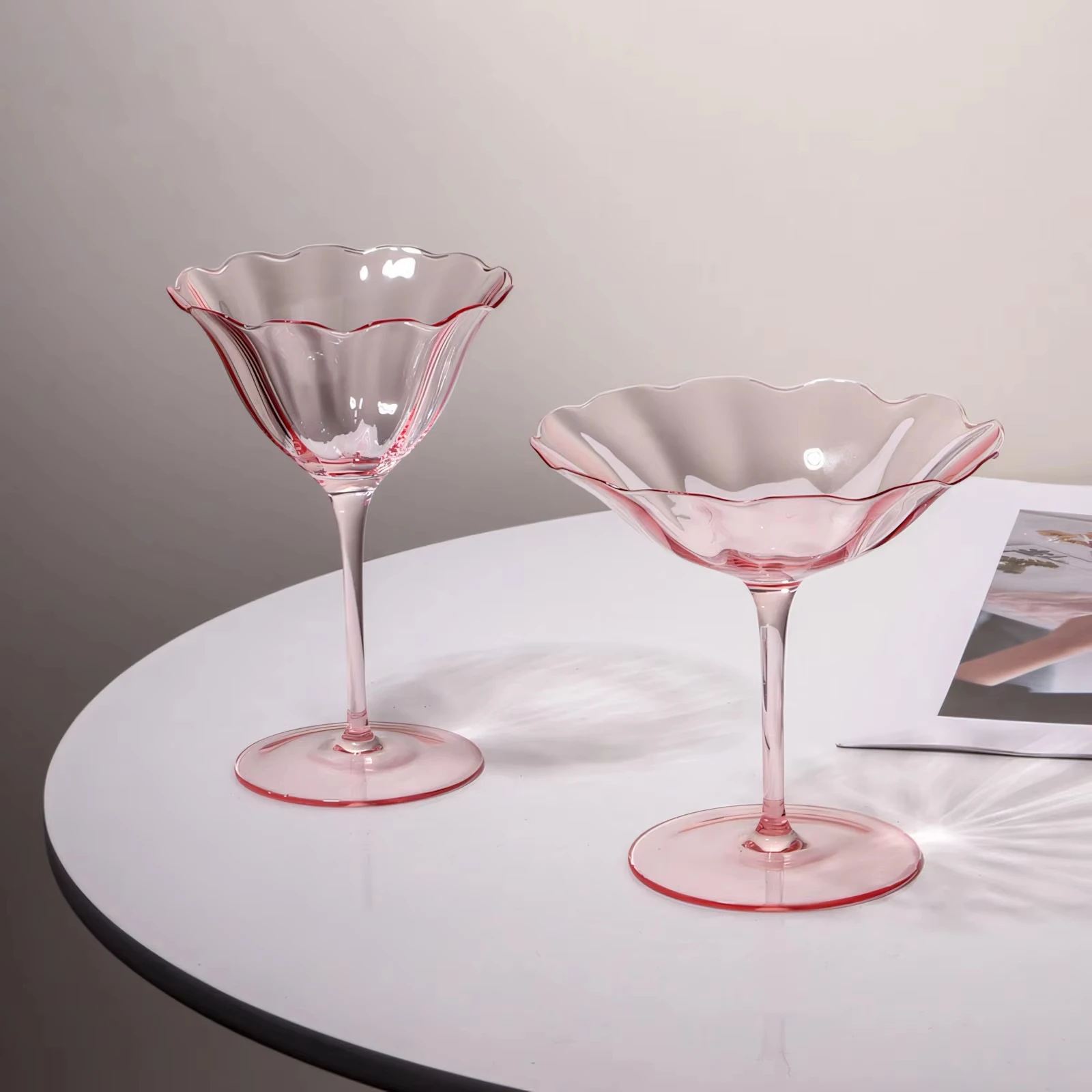 Rosa Vintage Blumen Weingläser Cocktails Kristallgläser Gläser Home Hotel Restaurant Tisch Weingläser Barzubehör
