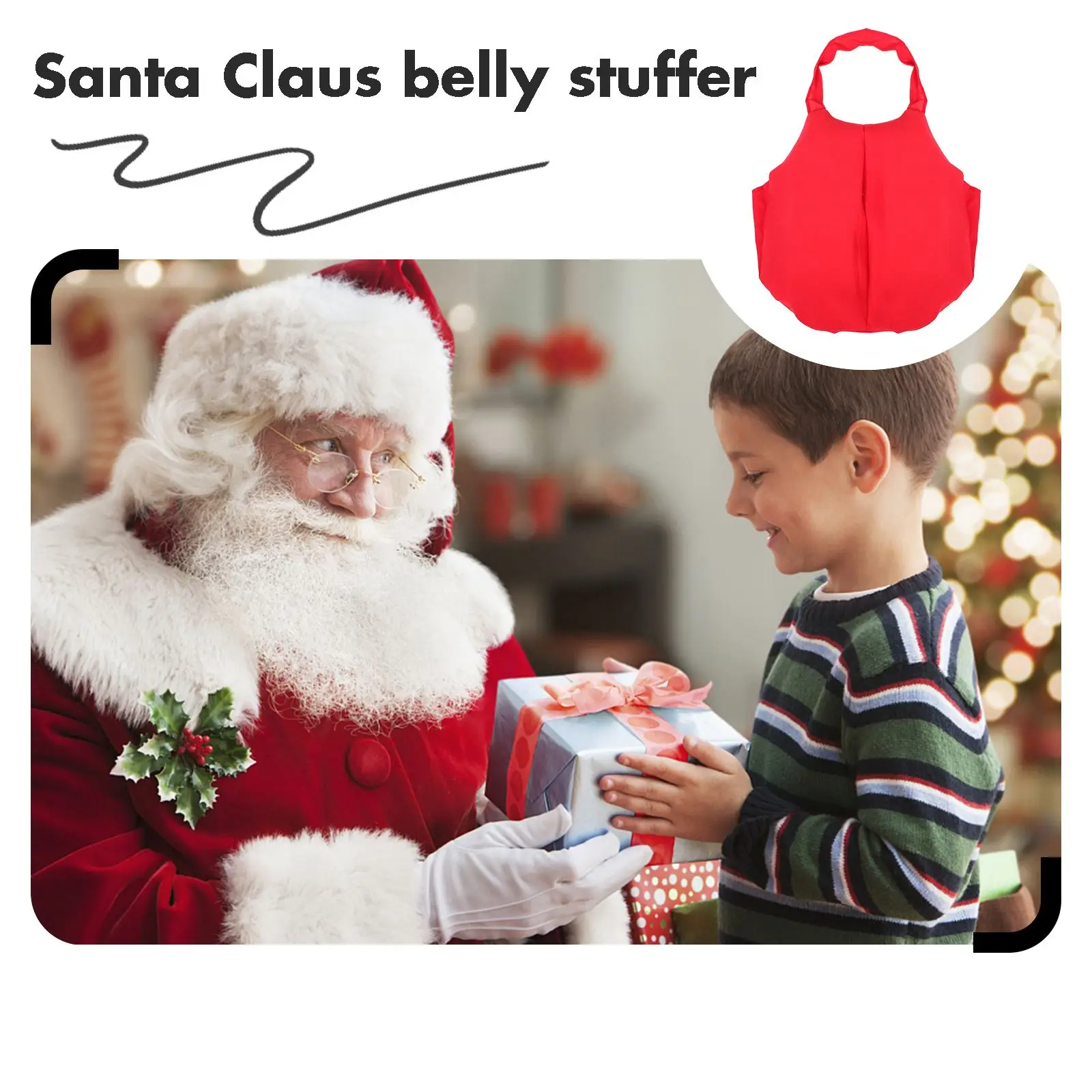 Christmas Santa Fake Belly Show Props Fake Padded Santa Big Belly Stuffer For Dress Up Halloween Cosplay Stage Performances