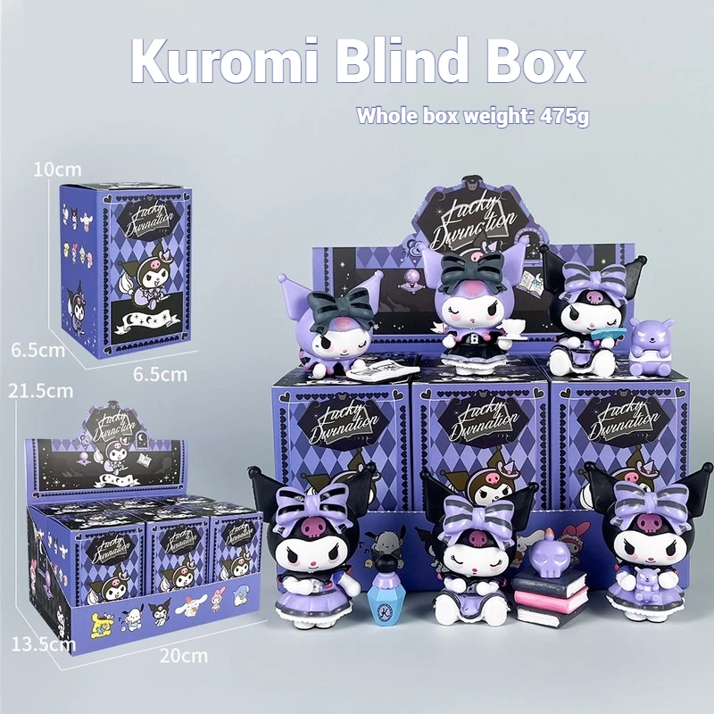 Sanrio Blind Box Lucky Divination Kuromi Figure Pvc Model Anime Cartoon Doll Car Decoration Desktop Ornament Kids Gift