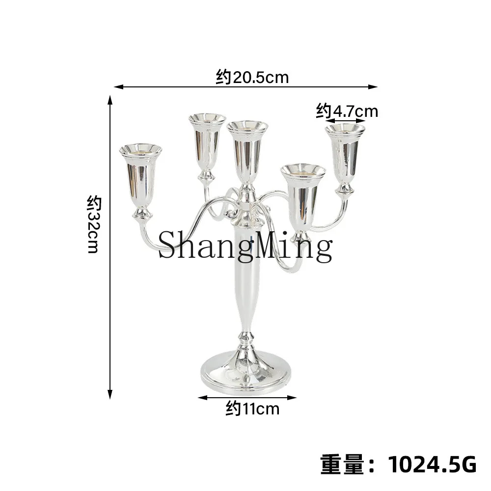 

PYH Candle Holder Glossy Three-headed Five-headed Candle Holder Western Restaurant Luxury Romantic Candle Dinner