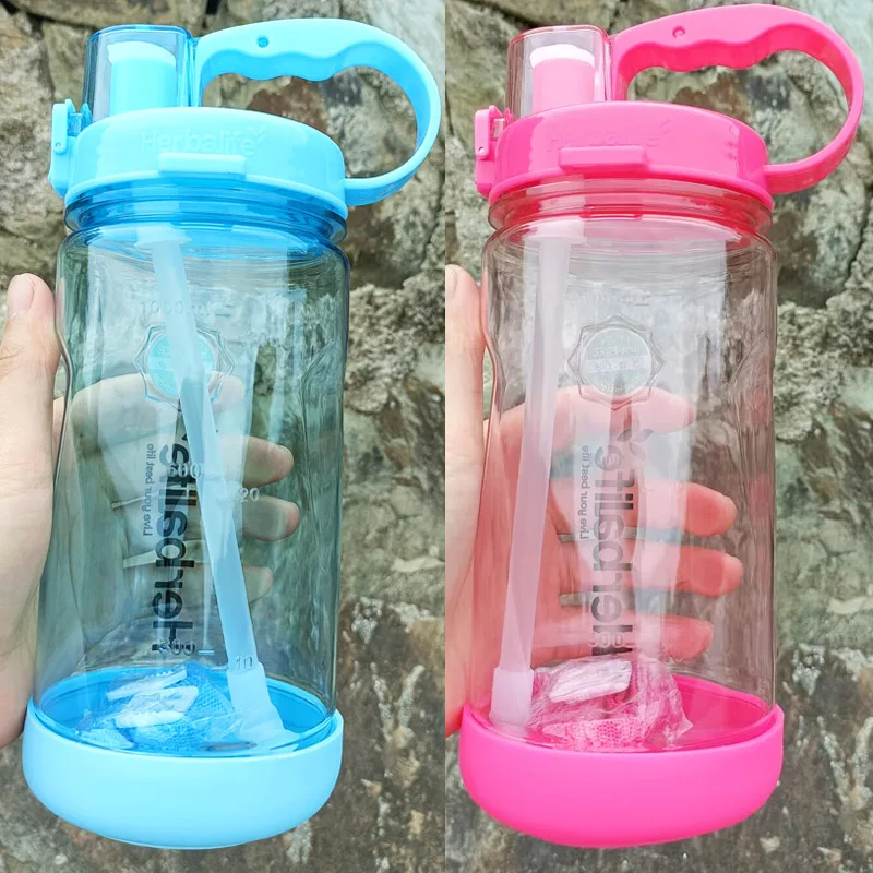 New Arrival Wholesale Price 1000ml 1L Healthy Life Nutrition Straw Sports Hiking Fitness Gym Tritan Plastic Water Bottle