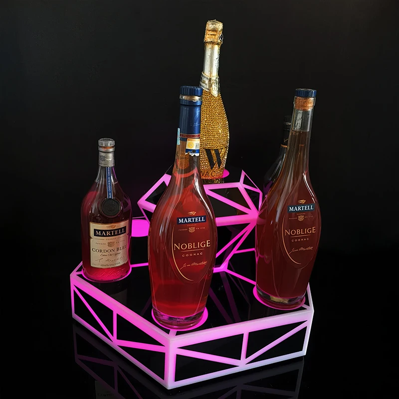 Rechargeable New Style fashion design Champagne Bottle Presenter Carrier Glorifier Display wine holder for nightclub