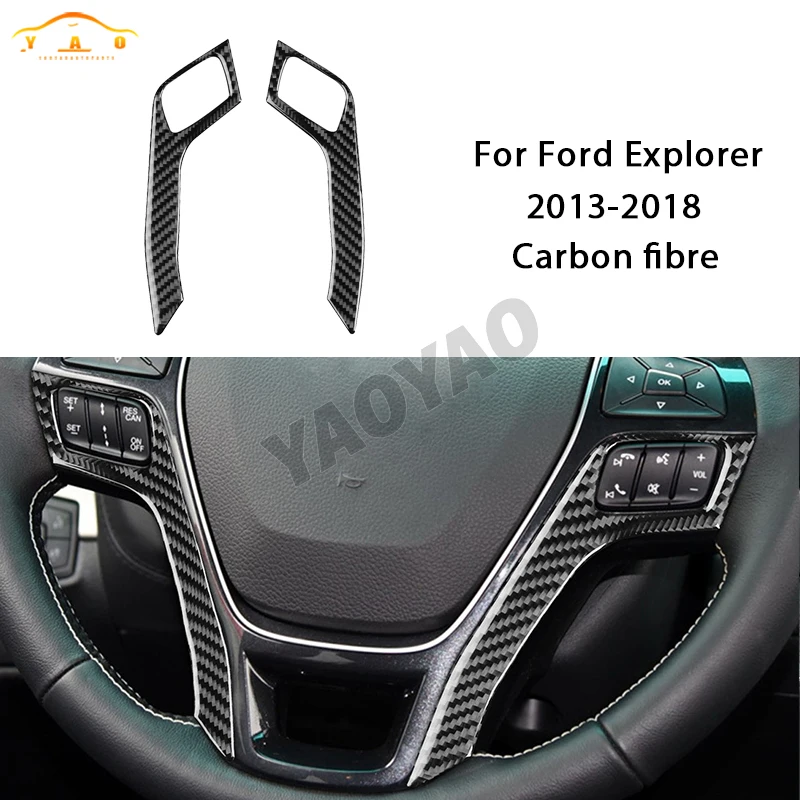 

Carbon Fiber Car Steering Wheel Sticker Decal Trim Cover For Ford Explorder 2013-2018