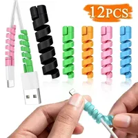 For IPhone IPad Spiral Cable Winder Protector Saver USB Charging Cord Cable Holder Ties Wire Management Cable Organizer