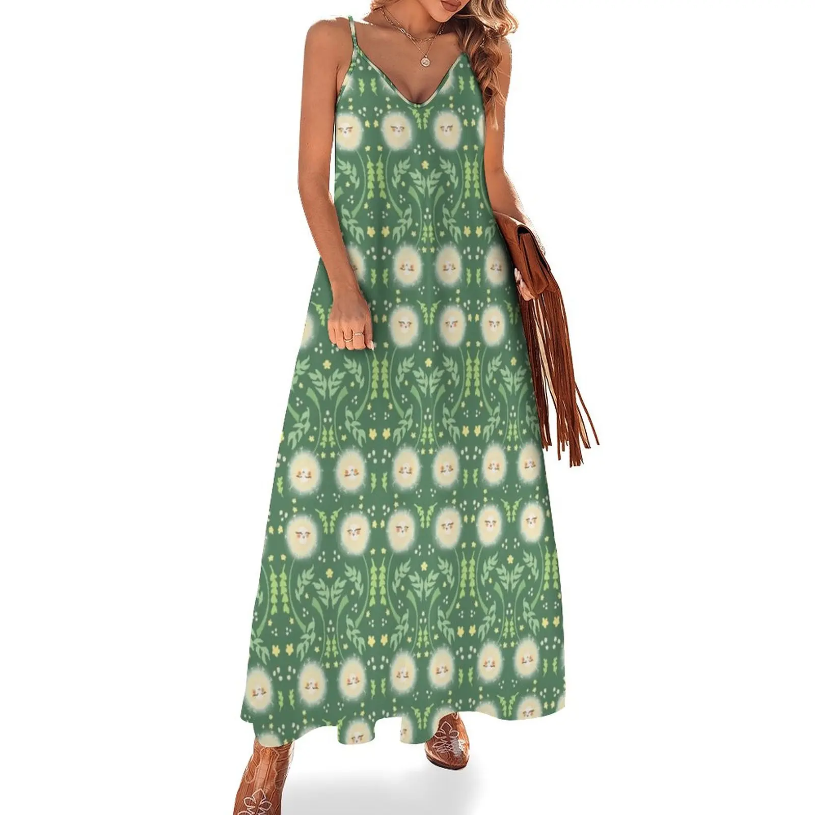 

Cute Dandelion Pattern Sleeveless Dress luxury woman party dress summer dress woman 2024 Beachwear