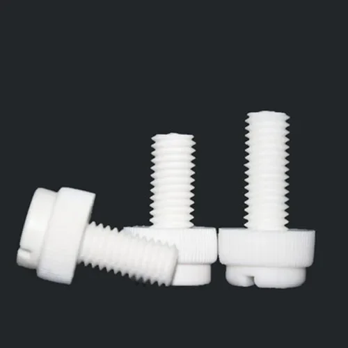 30pcs M4 PP Slotted Knurled Hand screw Acid and alkali resistant bolt one line socket  insulation Plastic screws 8mm-20mm Length