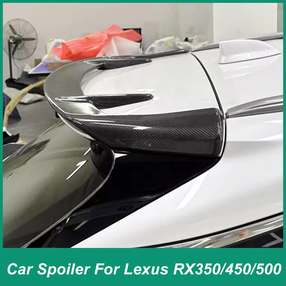 For Lexus RX 350 450 500 Car Spoiler Decoration Black Carbon Fiber Trunk Lid Roof TRD Tail 2023 24 Accessories Modification FRP