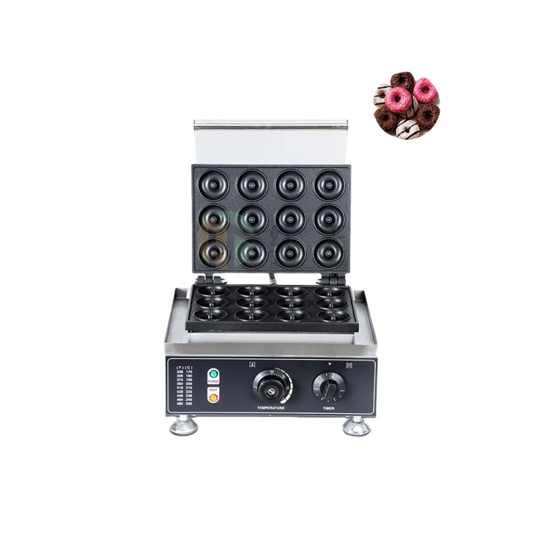 Automatic Commercial Non-stick Electric Mini Round Donut Maker Machine for Snacks Desserts with 1000-1500W Power and 4 Per Batch