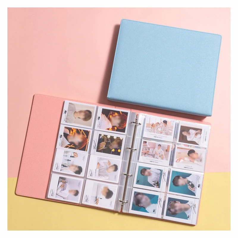 A4 Photocard Binder Glitter D Ring Kpop Photo Album Pocket Sleeves Clear PVC Free Postcard Picture Photocard Holder Collect Book