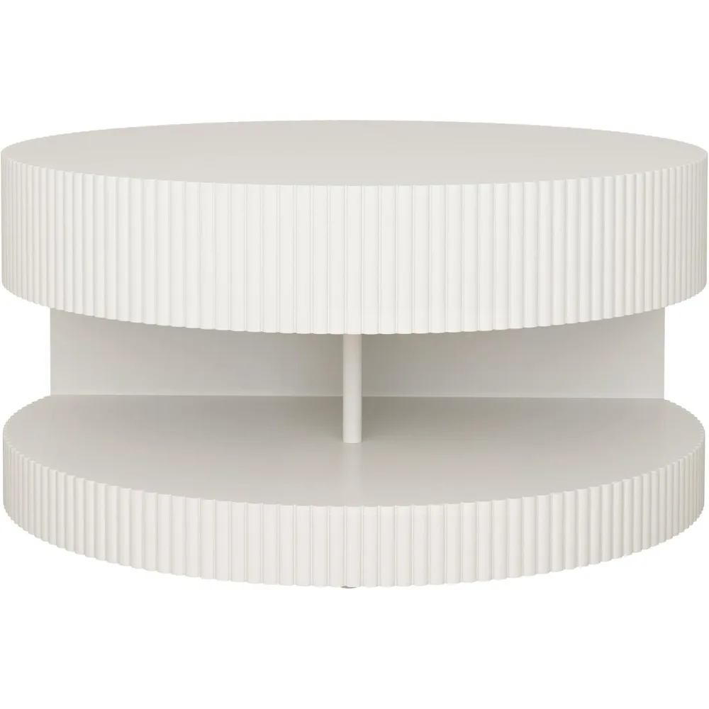 طاولة قهوة دائرية معاصرة مع مساحة تخزين ونمط شريطي عمودي لغرفة المعيشة #6