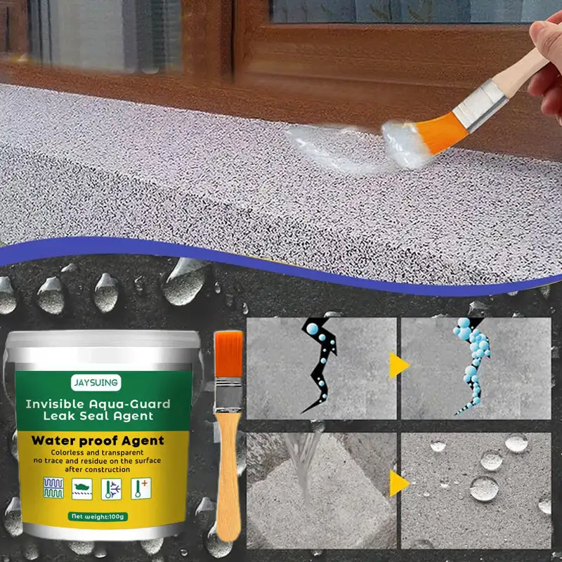 Waterproof Coating Sealant Agent Transparent Invisible Paste Glue With Brush Restore Adhesive Roof Bathroom Repair Glue 100g