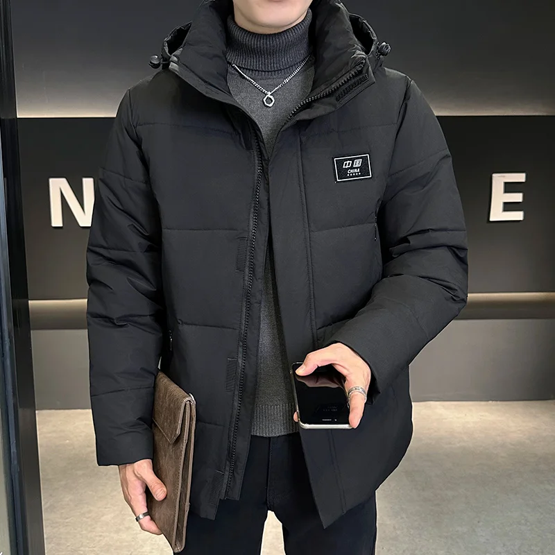 

Hot Sale with Hood Men Camping Down Coats Outdoor Windproof Warm Outerwear Winter Casual All-match Male Clothing Fashion Quality