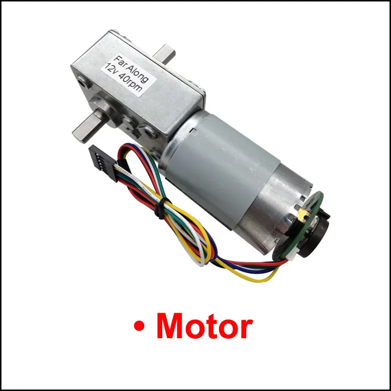 12V 24V DC Worm Reduction Motor With Hall Encoder Dual Output Shaft Adjustable Speed Reversible Signal Output And Self-Locking