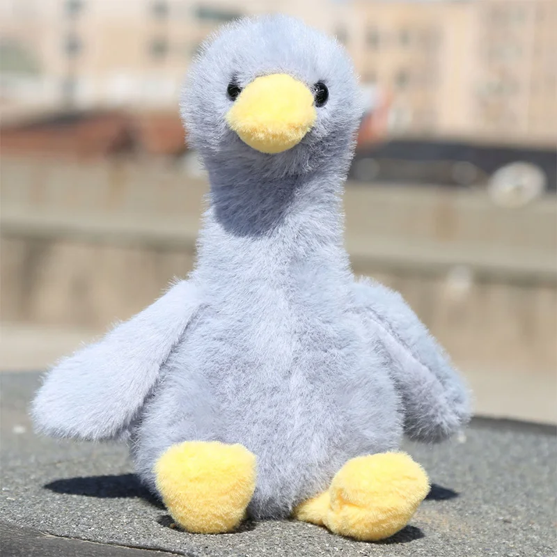 40 سنتيمتر/15.7in مضحك محاكاة بطة ألعاب من نسيج مخملي أبيض وردي أسود طويل الشعر بطة أفخم دمية للبنين والبنات لمرافق النوم