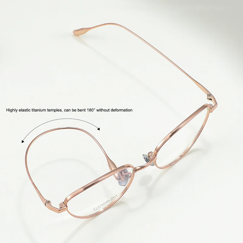 Gold Thread Cat's Eye Ultra-Light Intellectual Literary Glasses Frame For Women Fashionable Retro Half-Titanium Eyeglasses