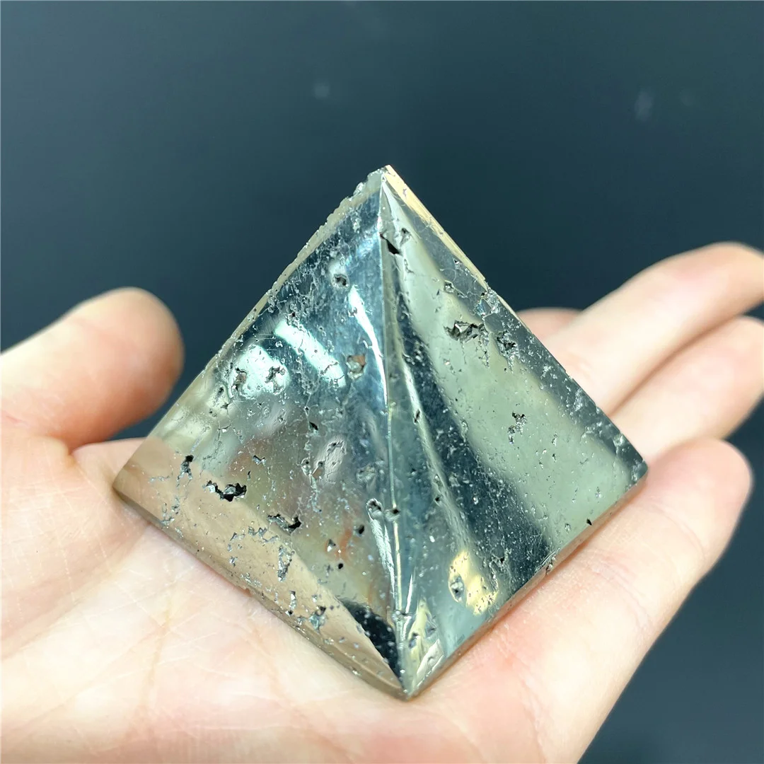 Natural Iron Pyrite Mineral Rock Crystals Pyramid Drusy Quartz Specimens Spiritual Precious Stones Indie Room Decor Accessories