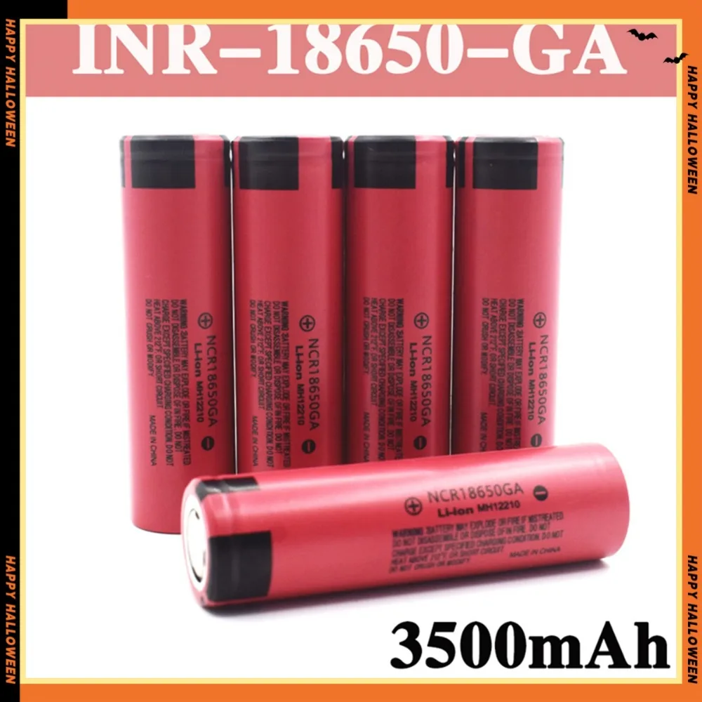 NCR 18650 GA High Discharge 3.7V 3500mAh 18650 Rechargeable Battery Flashlight Flat-top Lithium Battery+DIY Battery Rechargable