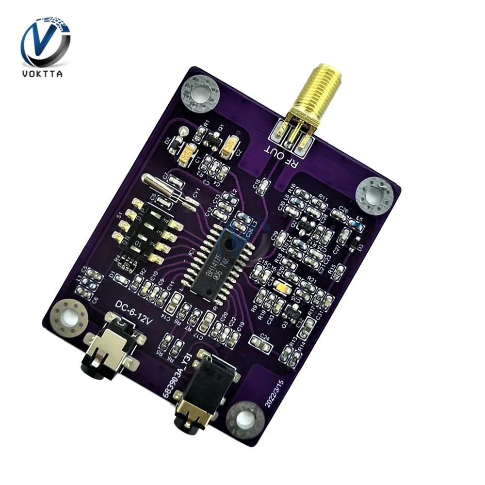 BH1417 DC 6-12V 200kHz Stereo Transmitter Module RF RF Output Connector Module for Wireless Audio Link LSI Power Amplifier