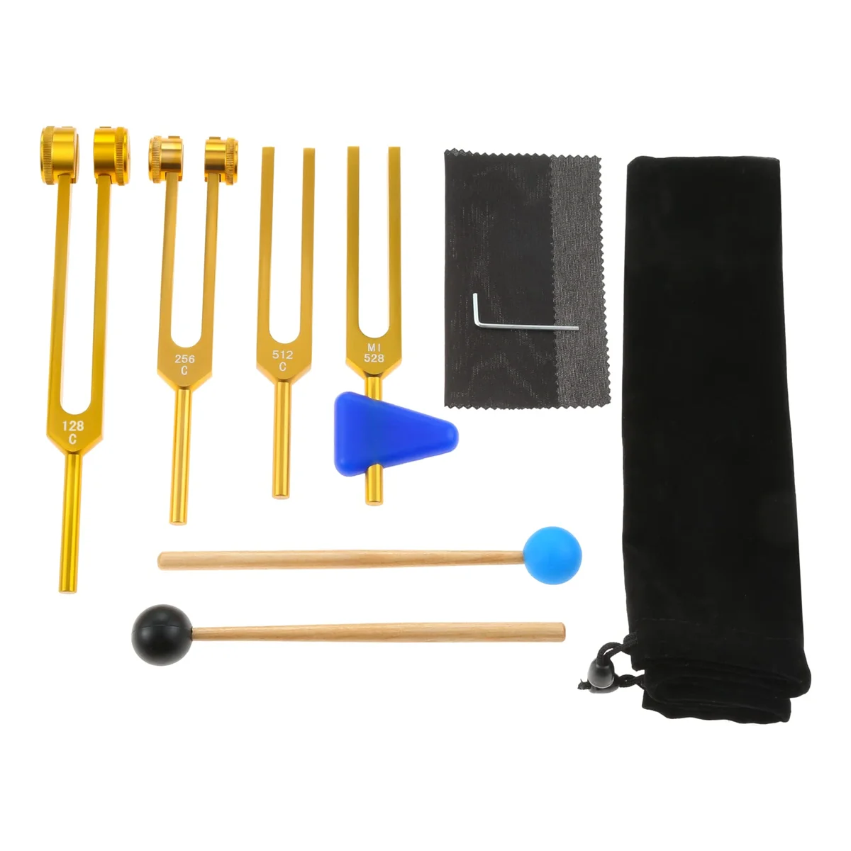 

A22I Tuning Fork 128Hz 256Hz 512Hz 528Hz Set for Sound Healing, Musical Instrument, Therapy, Sound Vibration Tools