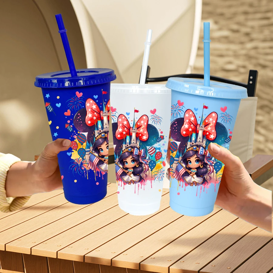 12 قطعة/الحزمة ديزني ميني كاسل 26 أوقية متعدد الألوان كوب ماء بلاستيكي حفلة درينكوير عيد ميلاد/العودة إلى المدرسة هدية #5