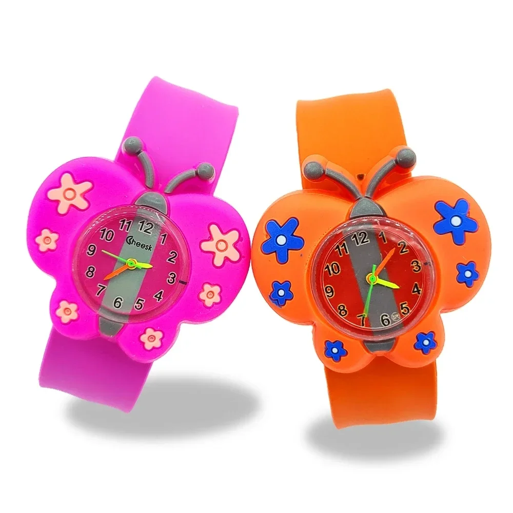 Baby Learn Time Toy Children Watches Cute Beneficial Insects Flowers Fruits Design 2-15 Years Old Unisex Kids Watches Gift