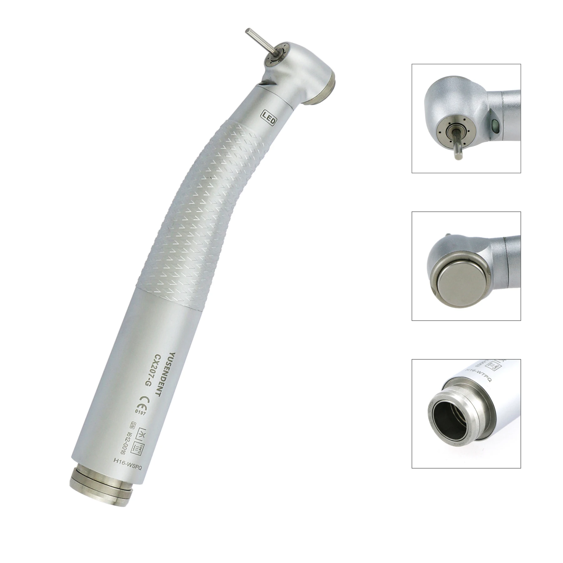 COXO Dental turbin udara kecepatan tinggi, Handpiece standar/kepala torsi kopling 6 Pin pas W-H, serat optik LED