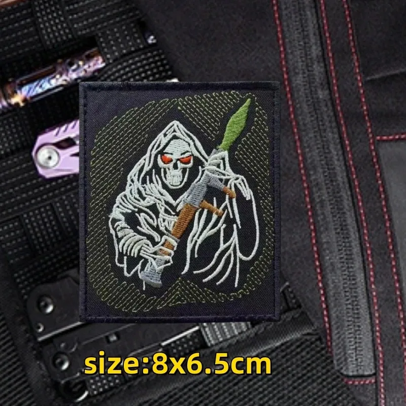 FOG Reaper Morale Badge Telescope Skull Sniper Tactical Patch Military Printed Armband Used for Clothing Backpack Stickers