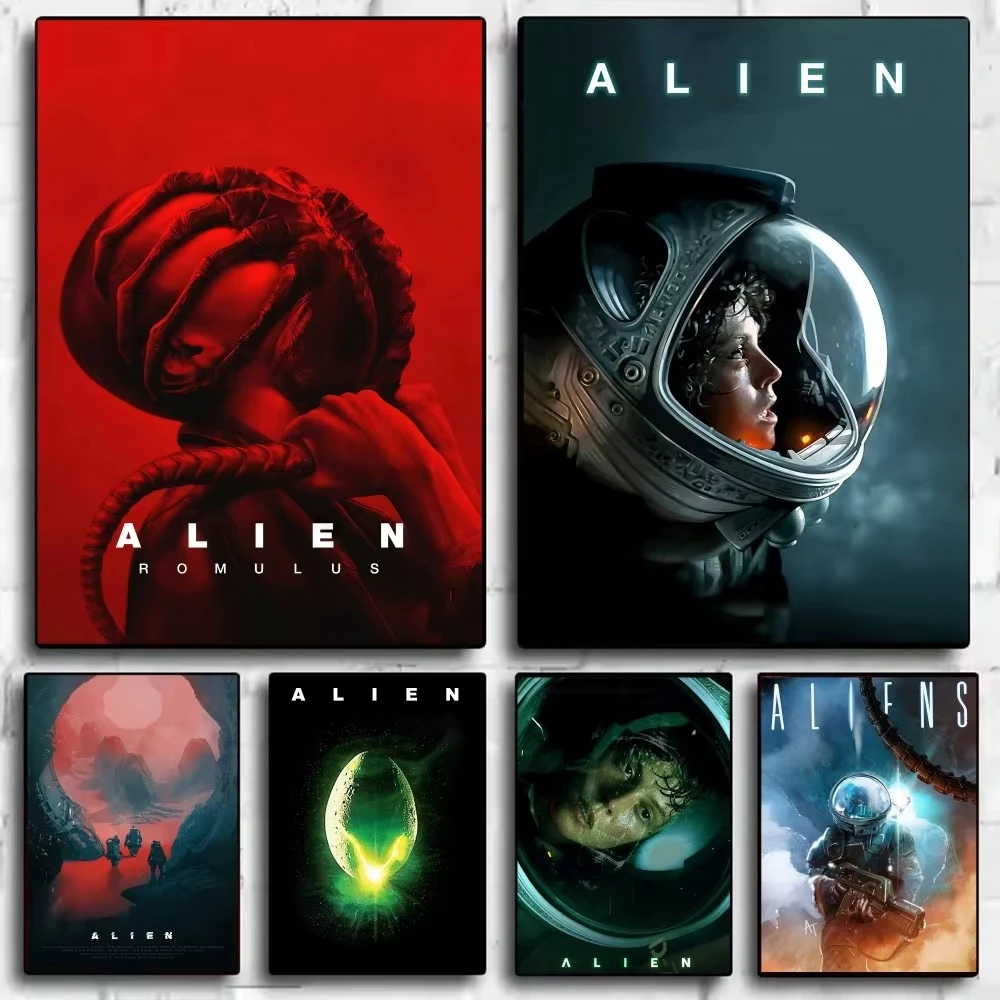 Póster de película alienígena de ciencia ficción clásica, lienzo artístico HD, pintura para el hogar, sala de estar, dormitorio, bar, decoración estética