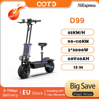 OOTD D99 13 inch off-road electric scooter 3000W*2 motor 60V 40AH battery front and rear spring shock absorber