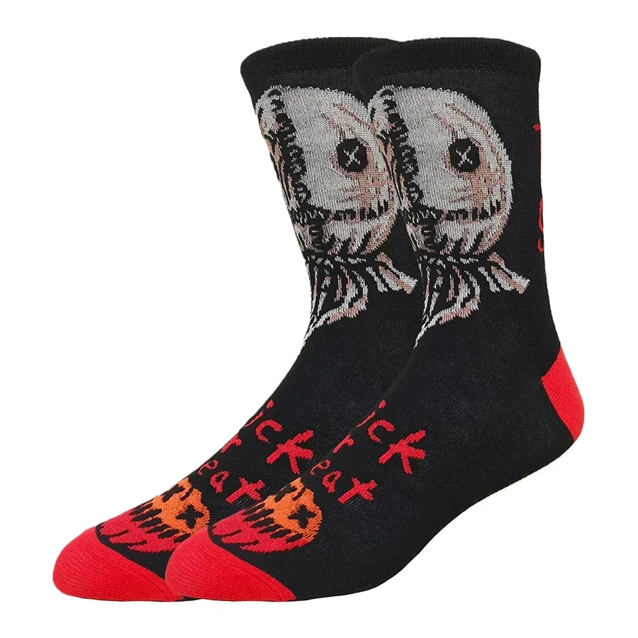 5Pairs Men Women Hip Hop Street Cartoon Anime Socks with Puzzle - Piece Pattern Novelty Funny Brain - Teasing Casual Crew Socks