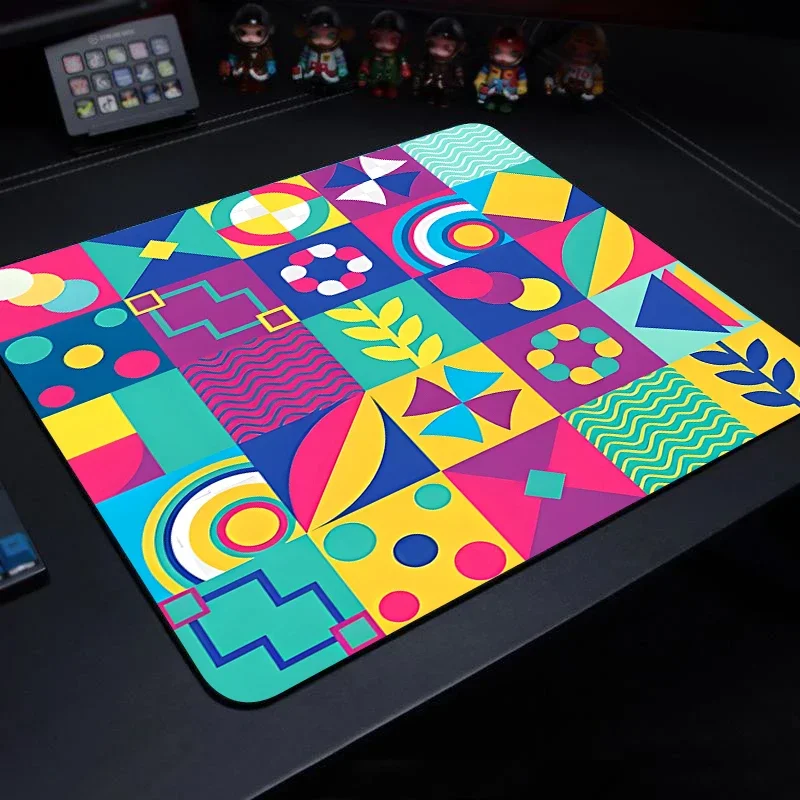 Colorful Geometry Mouse Pad Waterproof Gamer Office Computer Aesthetic 40x45 Desk Mat Table Cushion Gaming Accessories Nootbook