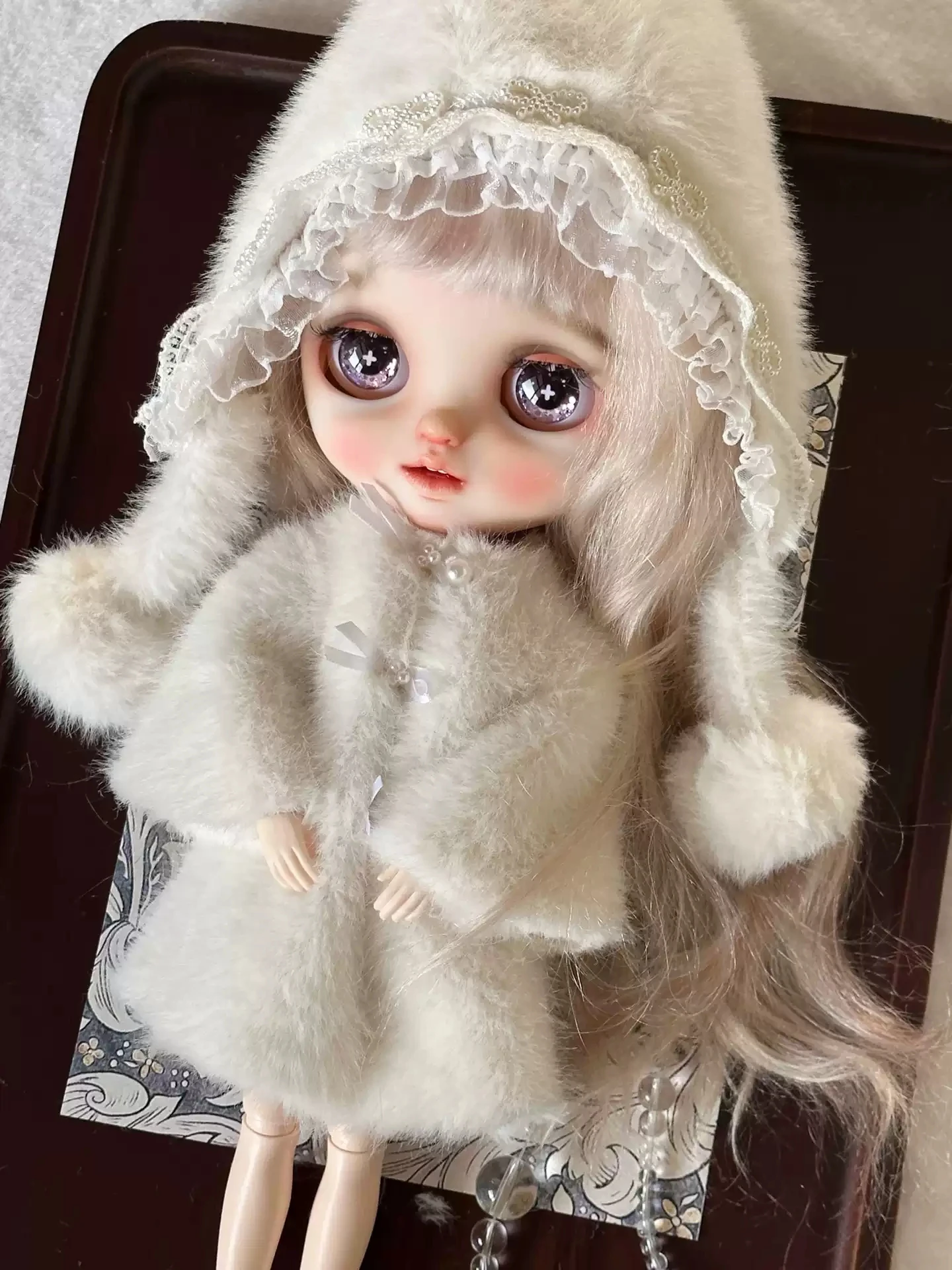 Dula Doll Clothes Dress Eco-friendly mink fur coat skirt Blythe Qbaby ob24 ob22 Azone Licca ICY JerryB 1/6 Bjd Doll