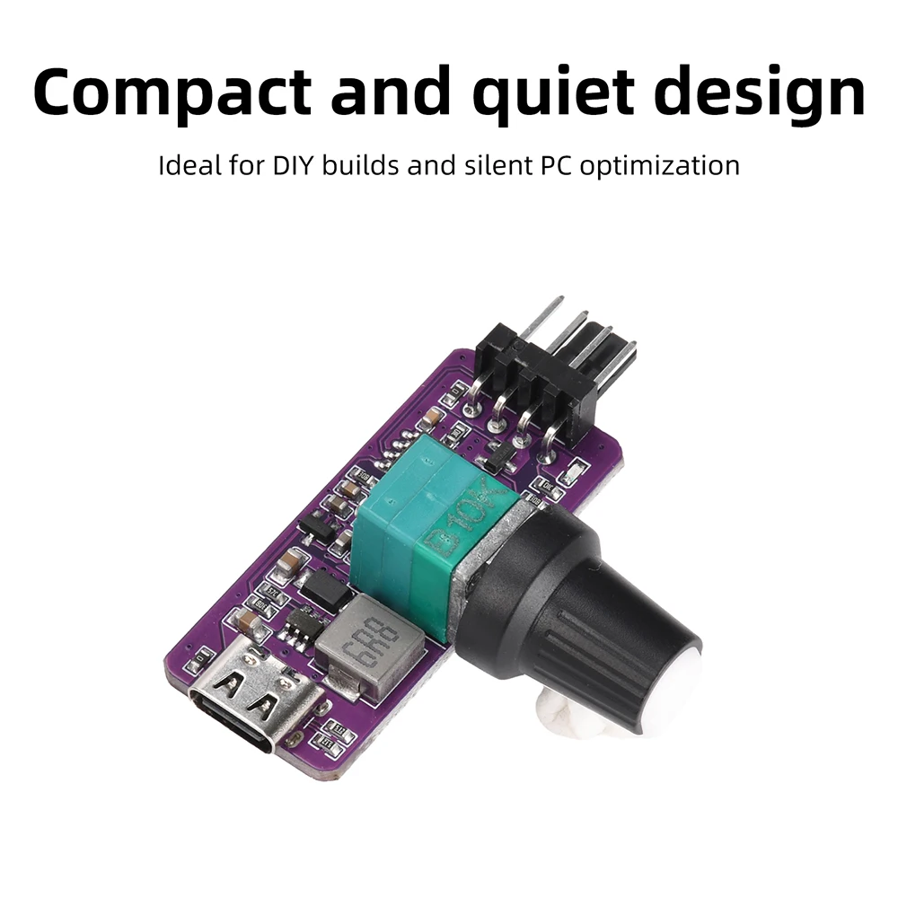 4 Pin Mini B3 Fan Controller DIY PWM Speed Controller With Wind Speed Controller Regulator Switch Speed Module USB Type C