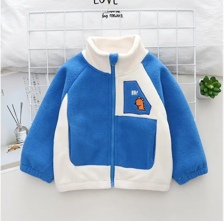 

Male child hot-selling autumn outerwear polar fleece fabric child thickening fleece sweatshirt cardigan child zipper sweater