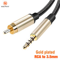 High quality Coaxial Cable 3.5MM Jack RCA To RCA Male Coaxial Cable Gold-plated Stereo HiFi Home Theater for Amplifiers Player