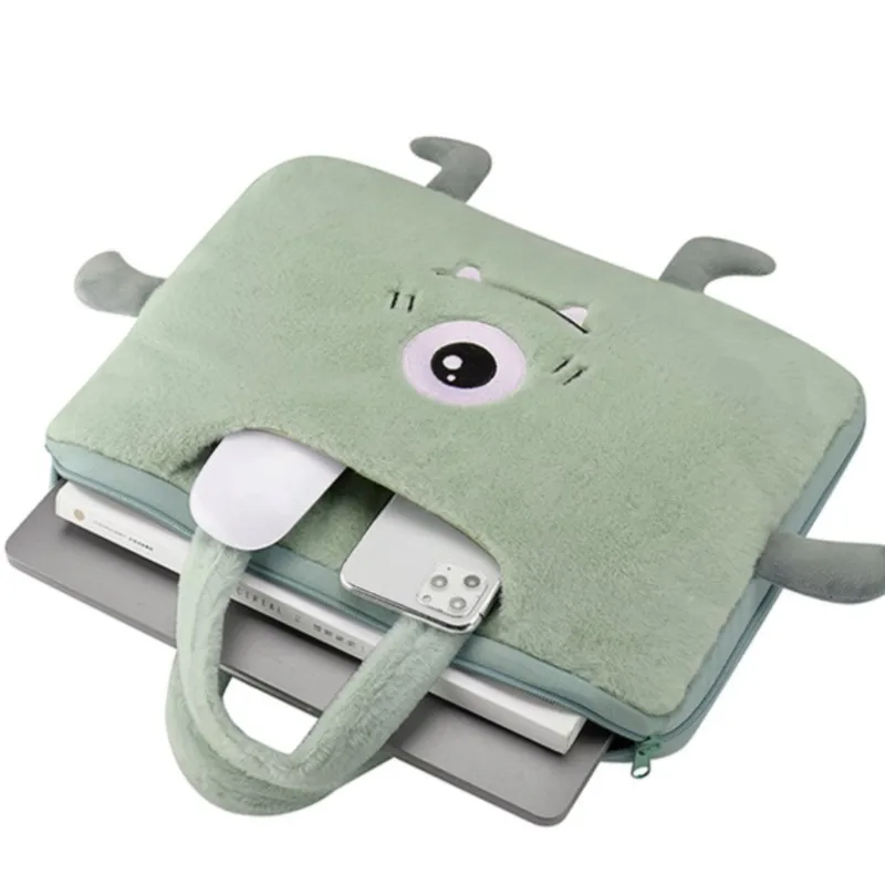 Imagem -02 - Ins Plush Bolsa Bonito do Portátil Organizador do Computador Luva à Prova de Choque Tablet Carry Case 13 13.3 14 15 15.6 16 Polegada Macbook Air 13