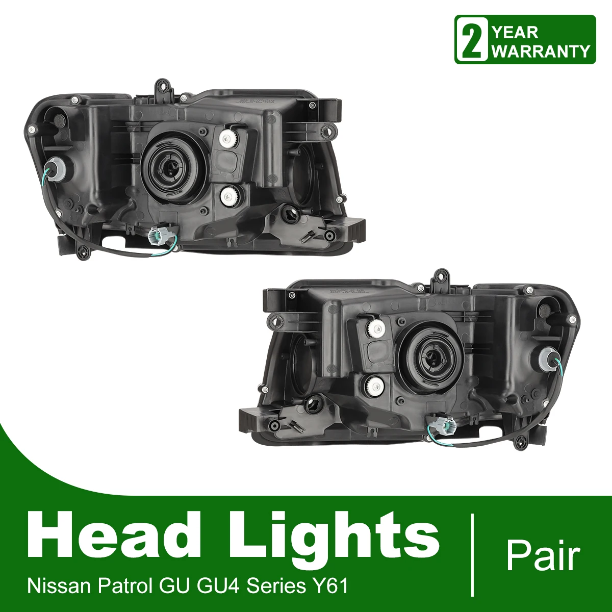 1 pair Headlight For Nissan Patrol GU4 GU5 GU6 GU7 GU8 GU9 Y61 Car Head Lamp w/Corner Lights Waterproof Front Bumper Headlight