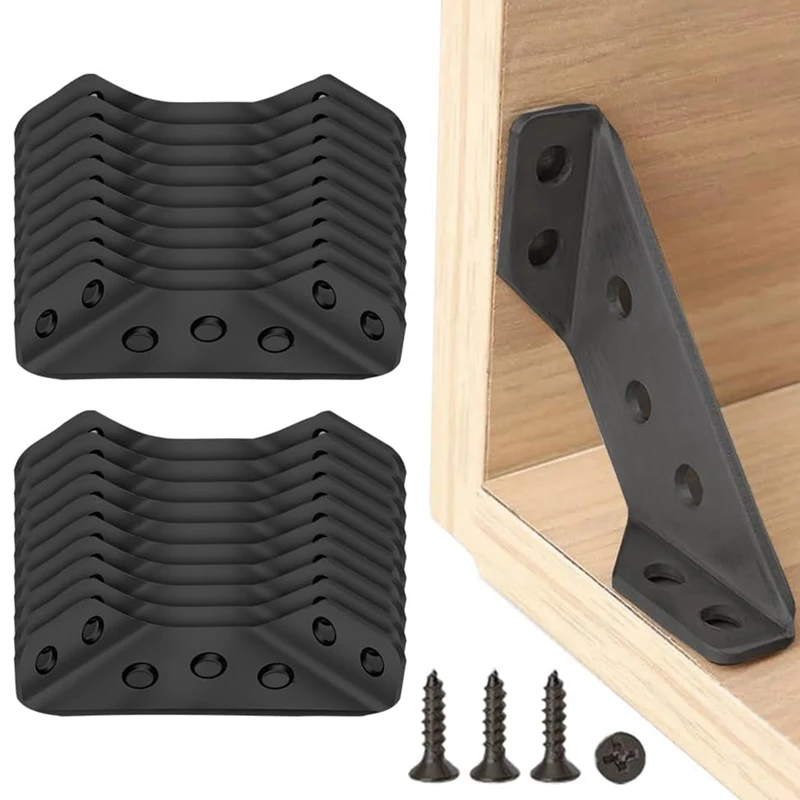 Universal Stainless Steel Furniture Corner Connector, Corner Fastening Connector Furniture Triangular Support Rack