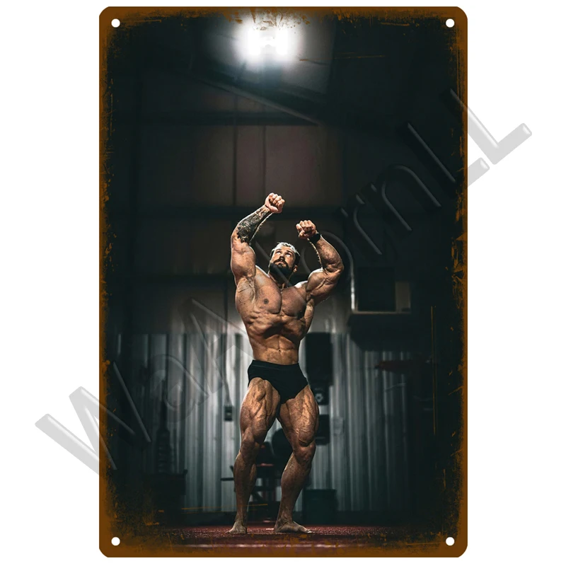 Gym Sign Metal Sign Vintage Metal Poster Plaque Metal Work Out Wall Decor for Man Cave Gym Tin Sign Decorative Plate Fitness