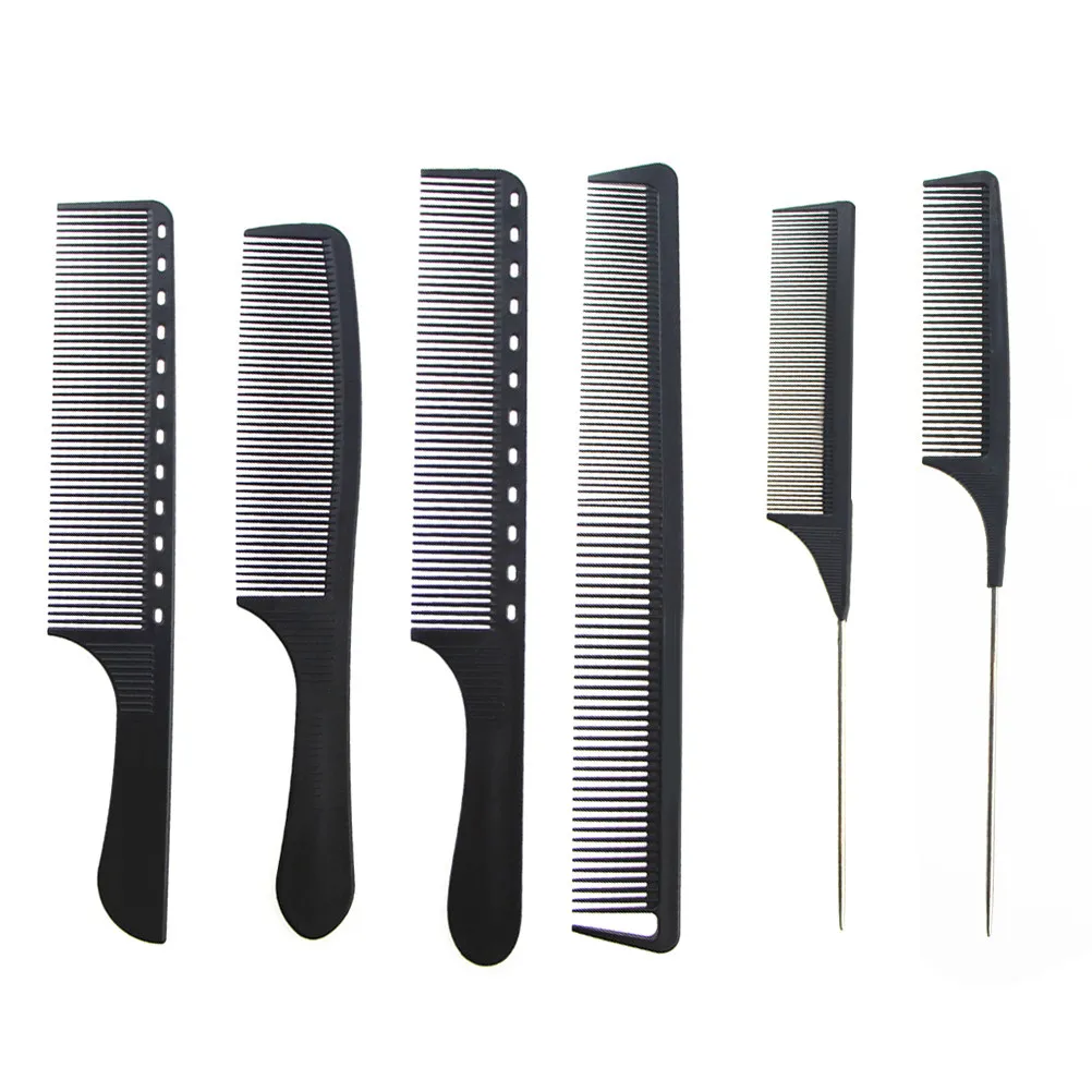 6Pcs Hair Comb Set Anti- Wet Dry Hair Combs ABS Material Lightweight Portable Haircut Comb for Home Salon Barber Styling