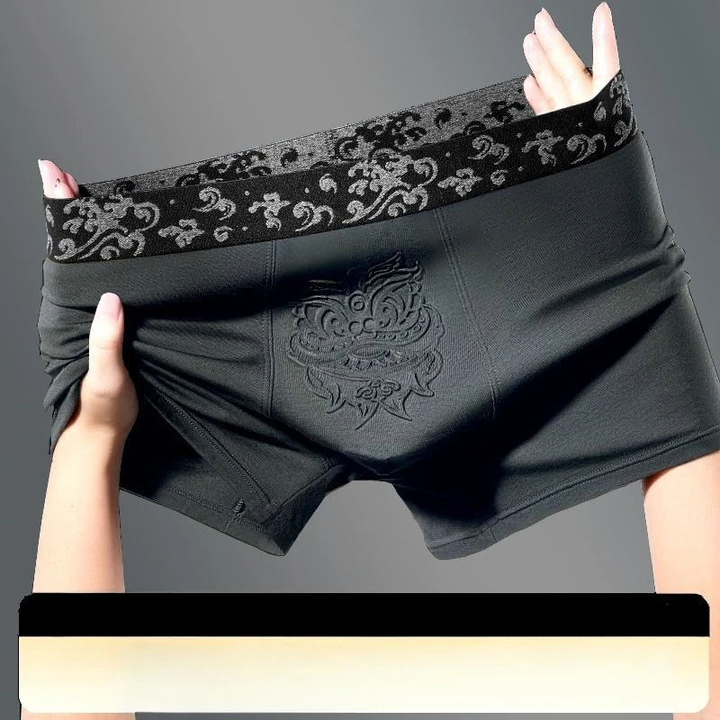 【 Shop Sales 】 High-grade Cotton Jacquard Men's Underwear Boxer Shorts Printed Modal Cotton Men's Trousers Breathable New Style