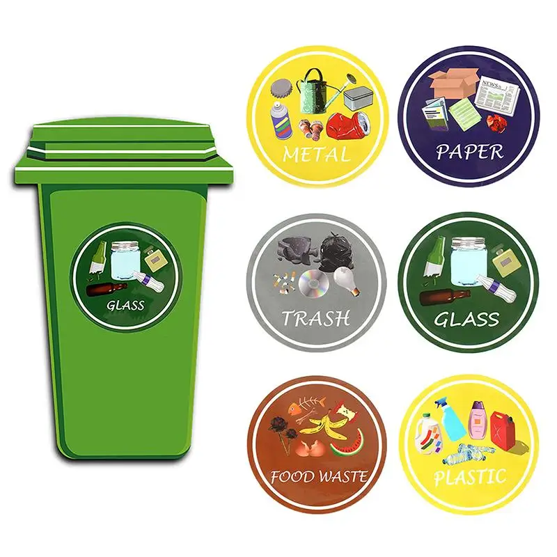 New Recycling Trash Can Sticker For Easy Garbage Classification Waterproof Suitable For Communities Schools Families Offices view 2