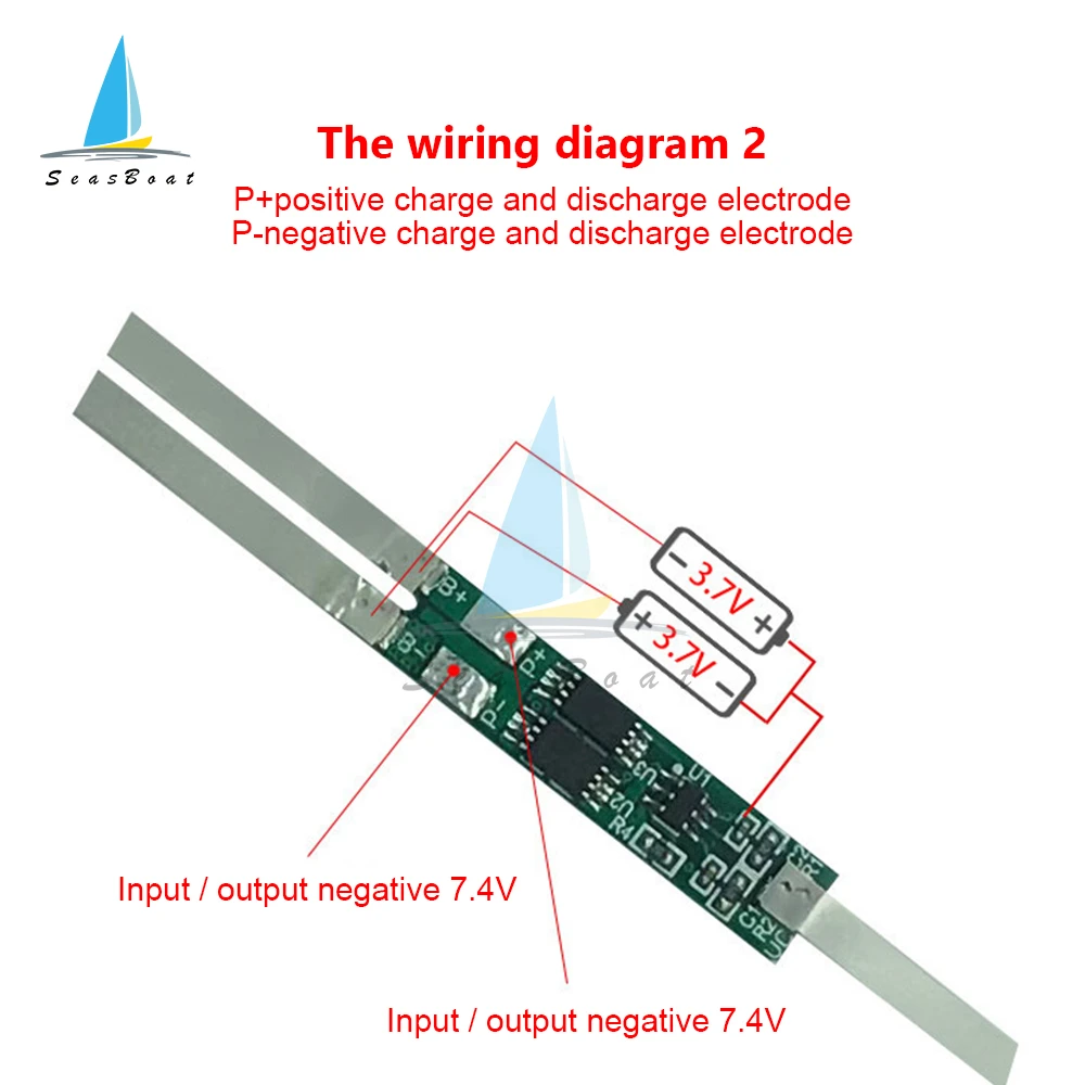 5Pcs 2S BMS 7.4V 2A 3A 4.5A 6A 7.5A 9A 18650 Lithium Battery Charge Protection Board Welding Nickel For Power Bank/Electric Toys