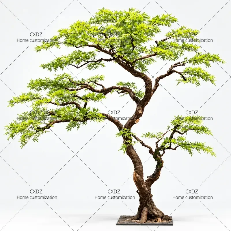 Simulated Chicken Feet Maple Leaves Artificial Plants Indoor Outdoor Fake Greenery Bionic Foliage for Window Landscaping Zen