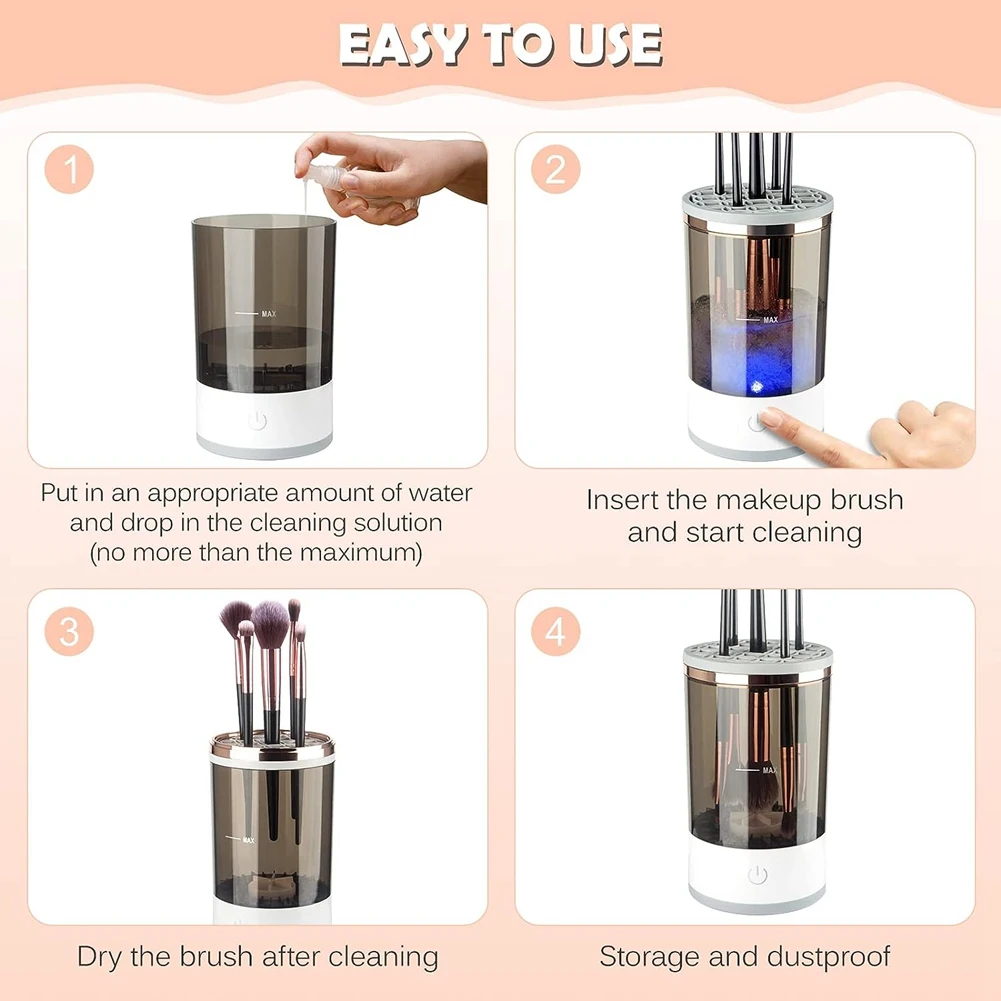 

Electric Makeup Brush Cleaner Automatic Cosmetic Brush Cleaner Makeup Brush Tools for All Size Beauty Makeup Brushes Set