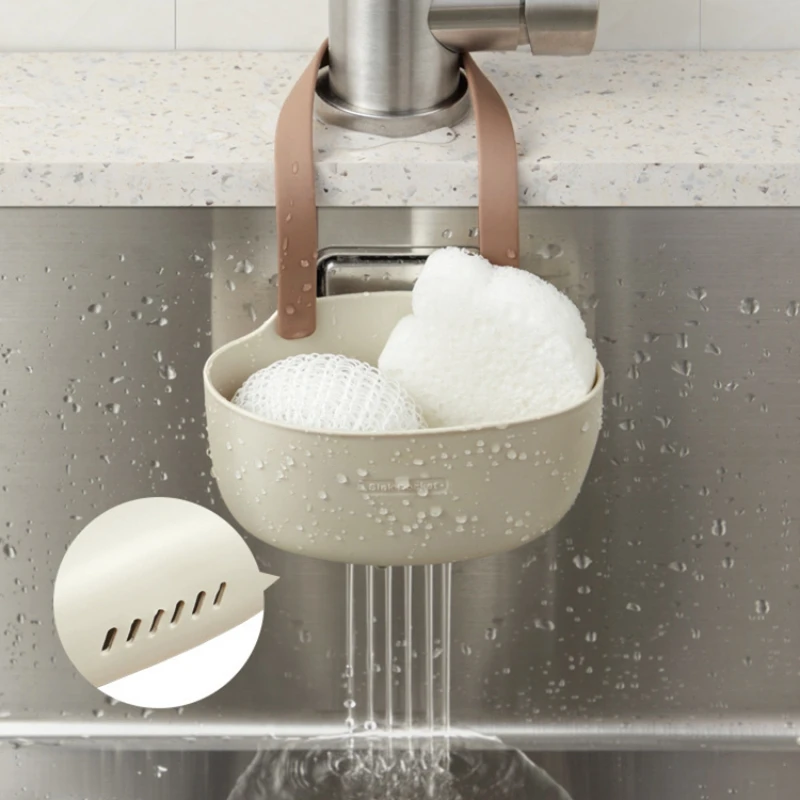 Kitchen Sink Sponges Soap Holder Dish Drain Water Basket For Bathroom Drying Rack Accessories Storage Organizer