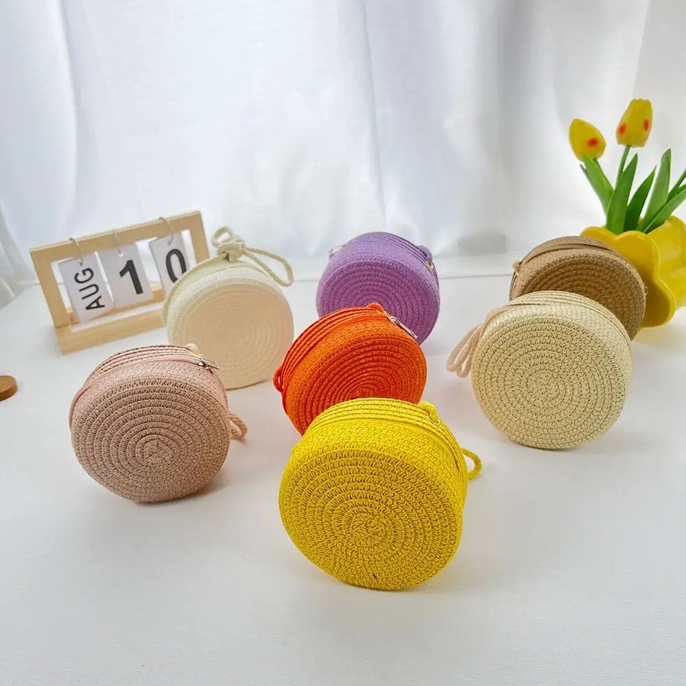 Coin Purse Straw Straw Bag Shell Shape Handmade Summer Beach Bag Shoulder Bags Women Girl