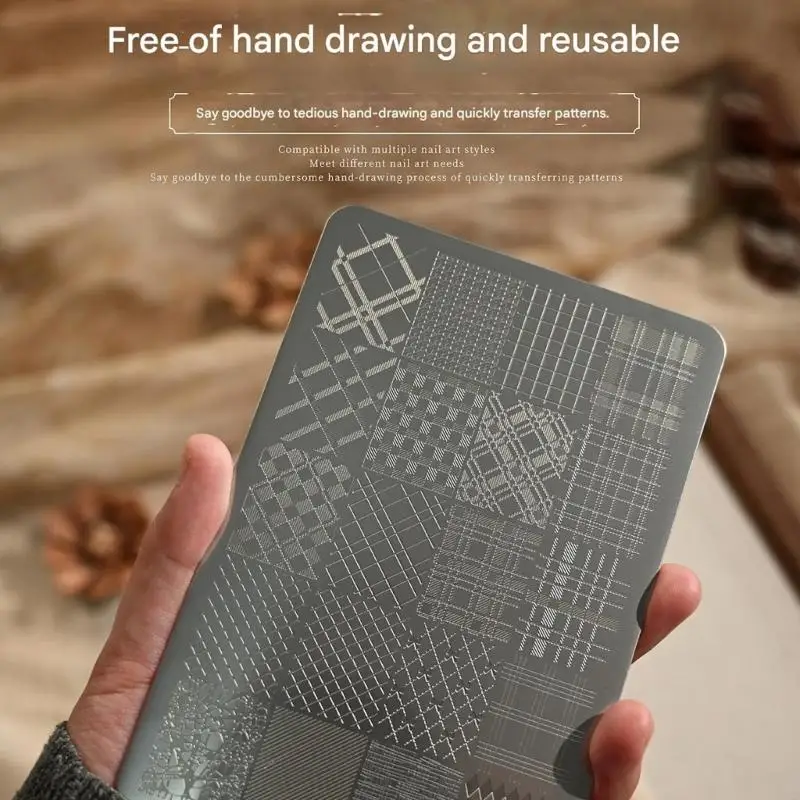 

A0KD Artistic Floral Stamp Plate Reusable Stainless Steel Template For Professional Manicure Accessory Design