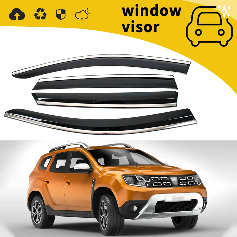 Window Visors Rain Guards Exterior Trim for Renault Duster 2018-2023