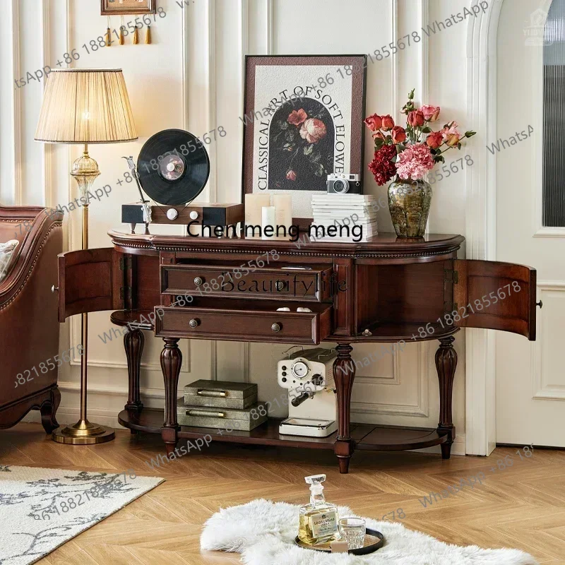 

New Arrivals American solid wood entrance teak living room corridor storage entrance tabless 7304